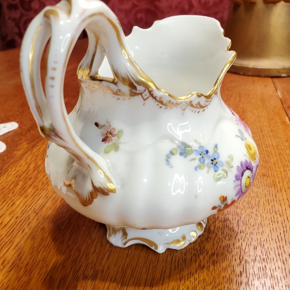 Dresden Creamer Richard Klemm Germany floral Bailey Banks Biddle - Picture 4 of 13